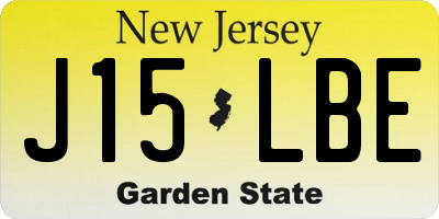 NJ license plate J15LBE