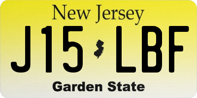 NJ license plate J15LBF