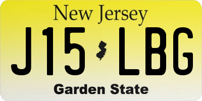 NJ license plate J15LBG