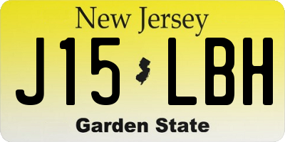 NJ license plate J15LBH