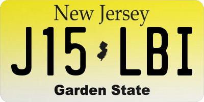NJ license plate J15LBI
