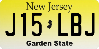 NJ license plate J15LBJ