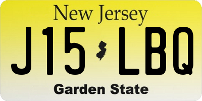 NJ license plate J15LBQ