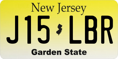 NJ license plate J15LBR