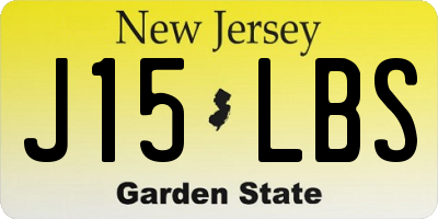 NJ license plate J15LBS