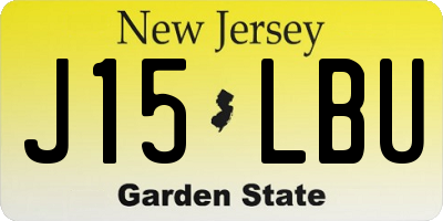 NJ license plate J15LBU