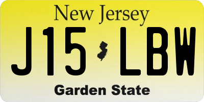 NJ license plate J15LBW