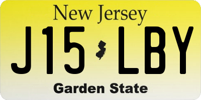 NJ license plate J15LBY