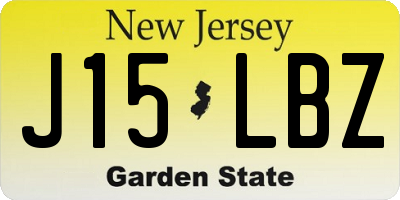 NJ license plate J15LBZ