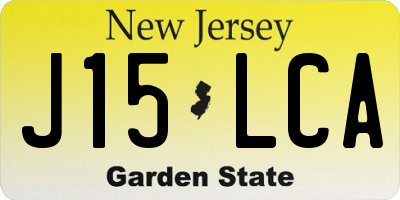 NJ license plate J15LCA