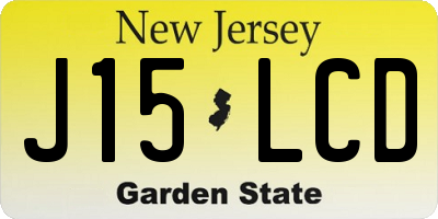 NJ license plate J15LCD