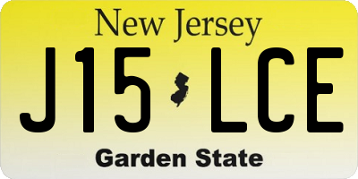 NJ license plate J15LCE