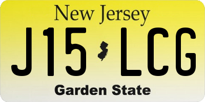 NJ license plate J15LCG