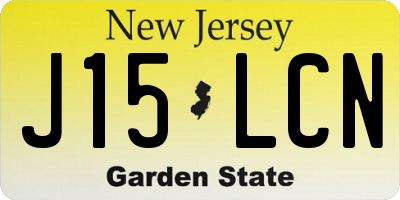 NJ license plate J15LCN