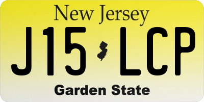 NJ license plate J15LCP