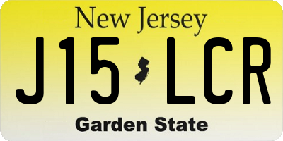 NJ license plate J15LCR