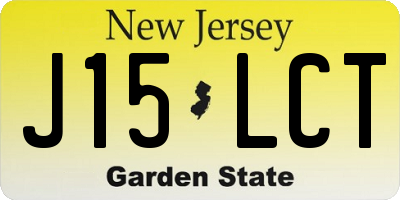 NJ license plate J15LCT