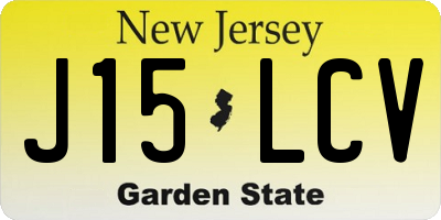 NJ license plate J15LCV