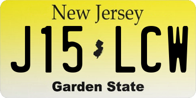 NJ license plate J15LCW