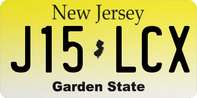 NJ license plate J15LCX
