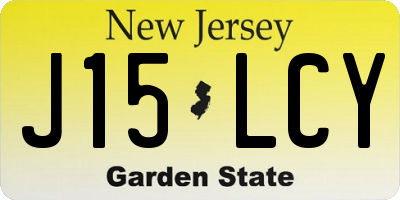 NJ license plate J15LCY