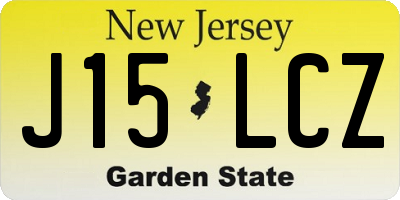 NJ license plate J15LCZ