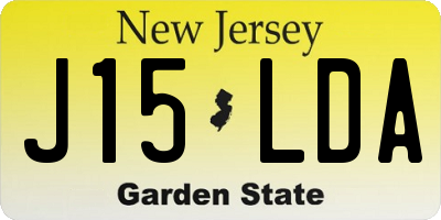 NJ license plate J15LDA