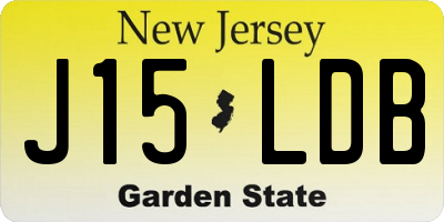 NJ license plate J15LDB