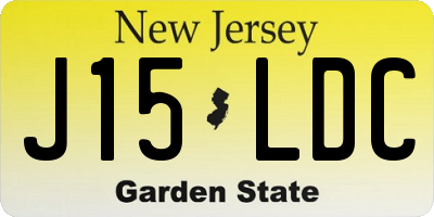 NJ license plate J15LDC