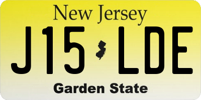 NJ license plate J15LDE