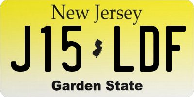 NJ license plate J15LDF