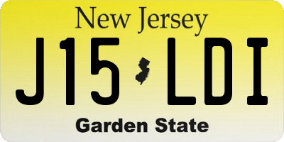 NJ license plate J15LDI