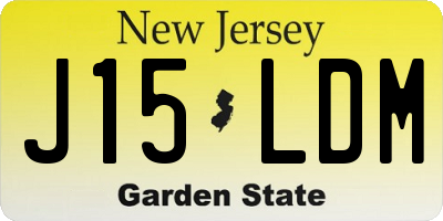 NJ license plate J15LDM
