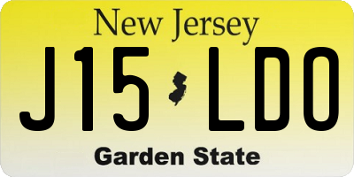 NJ license plate J15LDO