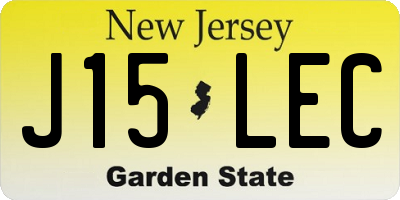 NJ license plate J15LEC