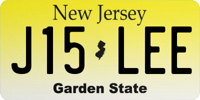 NJ license plate J15LEE