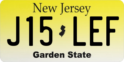 NJ license plate J15LEF