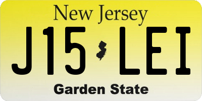 NJ license plate J15LEI