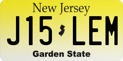 NJ license plate J15LEM