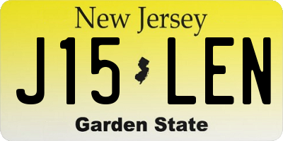 NJ license plate J15LEN