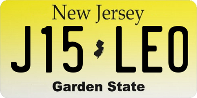 NJ license plate J15LEO