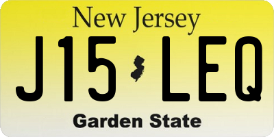 NJ license plate J15LEQ