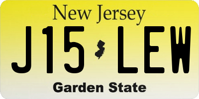 NJ license plate J15LEW