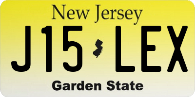 NJ license plate J15LEX