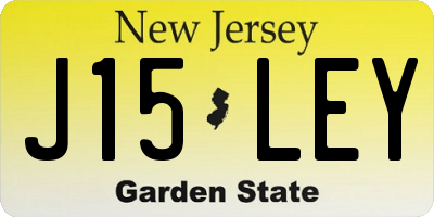 NJ license plate J15LEY
