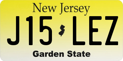 NJ license plate J15LEZ