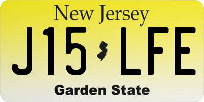 NJ license plate J15LFE