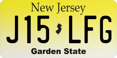 NJ license plate J15LFG