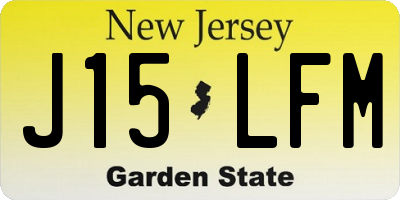 NJ license plate J15LFM