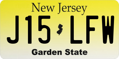 NJ license plate J15LFW